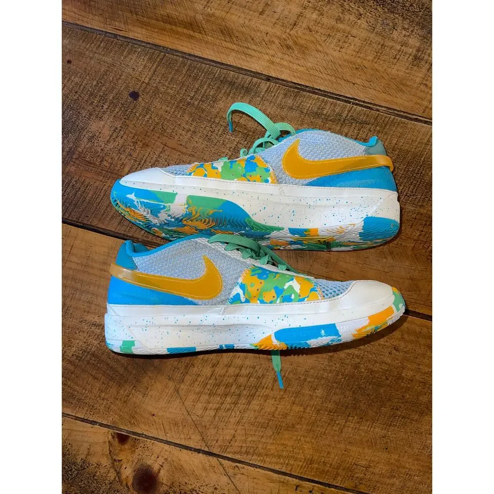 Kids Nike Blue Greeb Orange Ja 1 Water Bottle Sneakers Basketball Size 7Y‎
